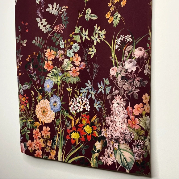 NWT ZARA Burgundy Floral Bouquet Fall Pencil Skirt - Picture 4 of 14